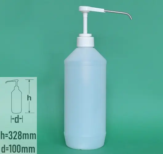 Sticla plastic 1500ml (1.5 litri) culoare natur cu capac dispenser alb